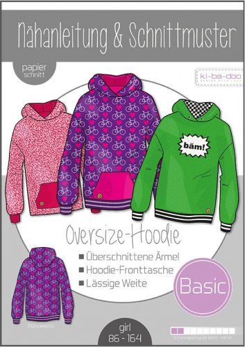 Papierschnittmuster -  Basic Oversize Hoodie - Kinder- Kibadoo